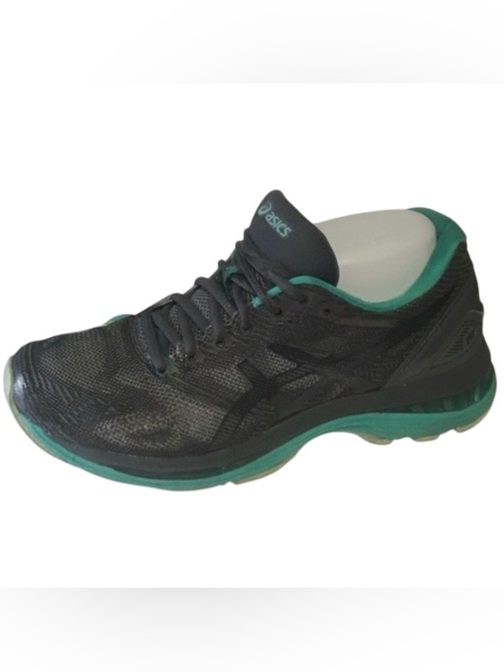 Asics Nimbus lite Colors Womans shoe Sneaker gray black teal reflective Sz 9